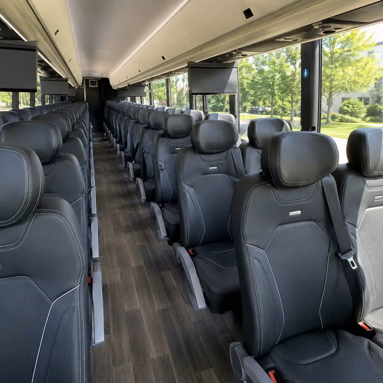 high point charter bus interior