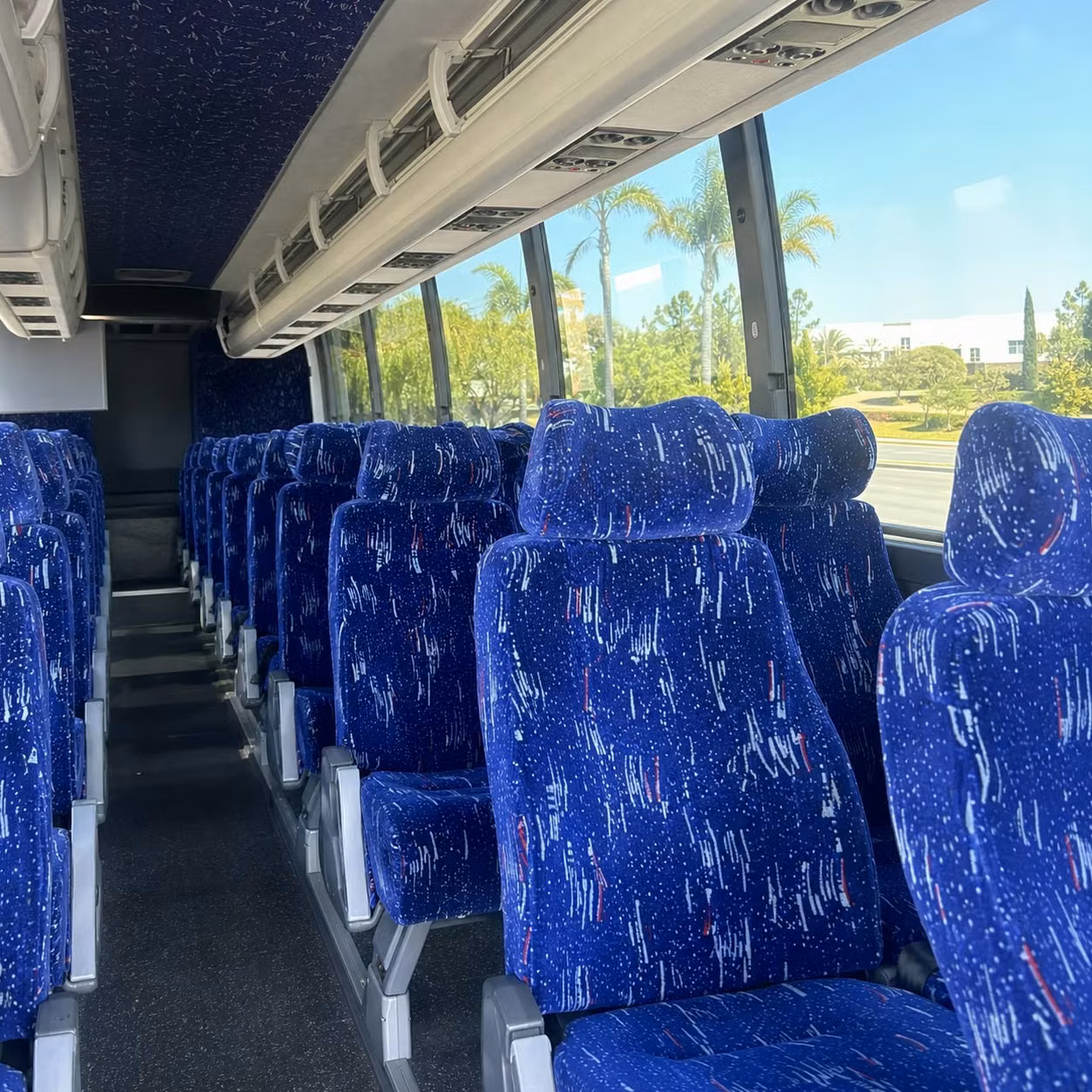 high point charter bus rental interior